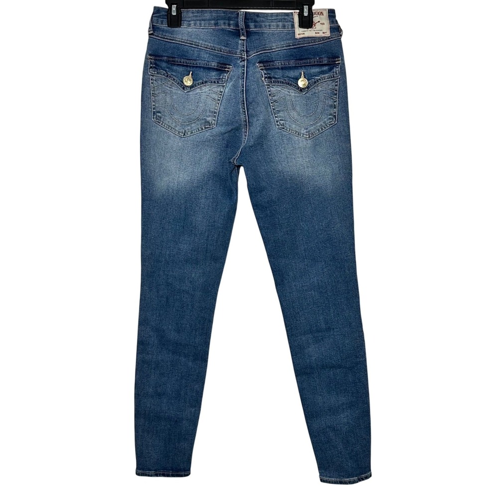 True Religion Size 28 Halle High Rise‎ Super Skinny Jeans Medium Wash Blue